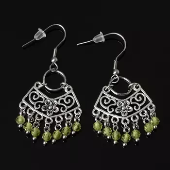 Серьги хризолит (биж. сплав, сталь хир.) огранка