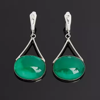 Серьги хризопраз (нейзильбер)