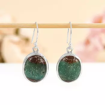 Серьги хризопраз (серебро 925 пр.)