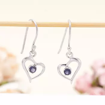 Серьги иолит (кордиерит) (серебро 925 пр.)