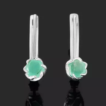 Серьги изумруд (серебро 925 пр.) огранка
