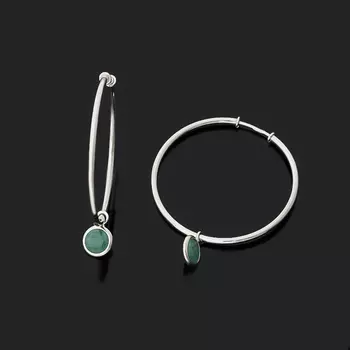 Серьги изумруд (серебро 925 пр. родир. бел.) огранка