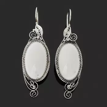 Серьги кахолонг (нейзильбер)