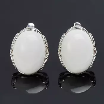 Серьги кахолонг (серебро 925 пр.)
