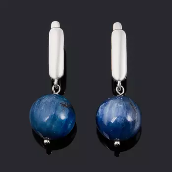 Серьги кианит синий (биж. сплав родир. бел.)