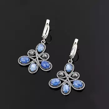 Серьги кианит синий (серебро 925 пр.)