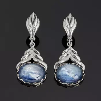 Серьги кианит синий (серебро 925 пр. оксидир.)