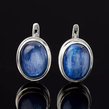 Серьги кианит синий (серебро 925 пр.)