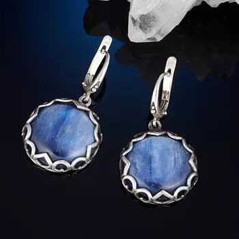 Серьги кианит синий (серебро 925 пр.)