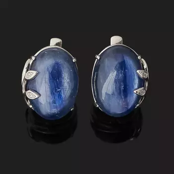 Серьги кианит синий (серебро 925 пр. родир. бел.)