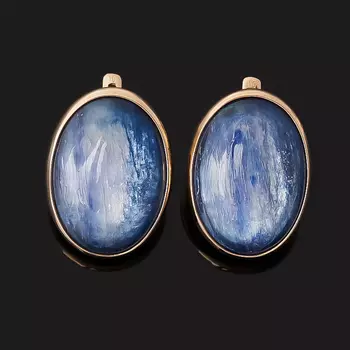 Серьги кианит синий (серебро 925 пр. позолота)