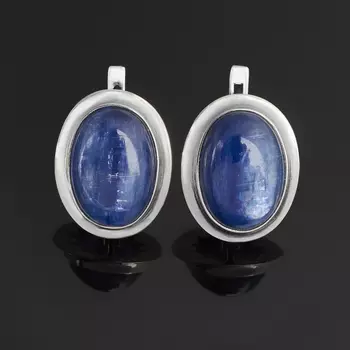 Серьги кианит синий (серебро 925 пр. родир. бел.)