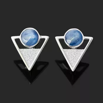 Серьги кианит синий (серебро 925 пр. родир. бел.)