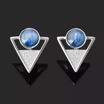 Серьги кианит синий (серебро 925 пр. родир. бел.)