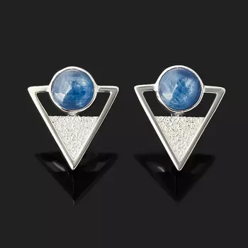 Серьги кианит синий (серебро 925 пр. родир. бел.)