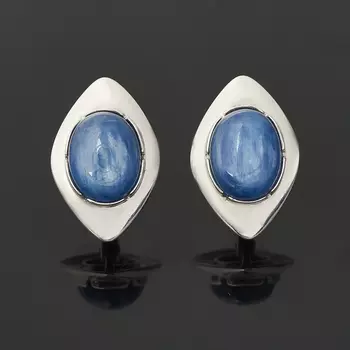 Серьги кианит синий (серебро 925 пр. родир. бел.)