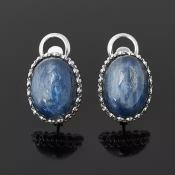 Серьги кианит синий (серебро 925 пр. родир. бел.)