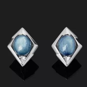 Серьги кианит синий (серебро 925 пр. родир. бел.)