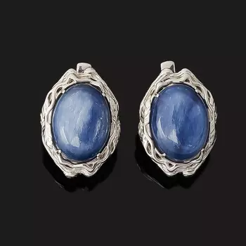 Серьги кианит синий (серебро 925 пр. родир. бел.)