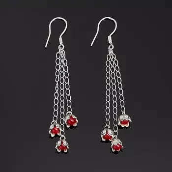 Серьги коралл красный (серебро 925 пр.)