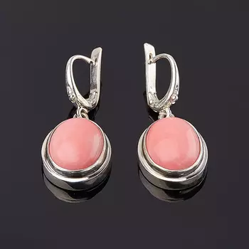 Серьги коралл розовый (серебро 925 пр.)