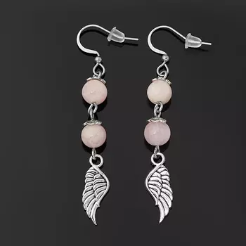 Серьги кунцит (биж. сплав, сталь хир.)