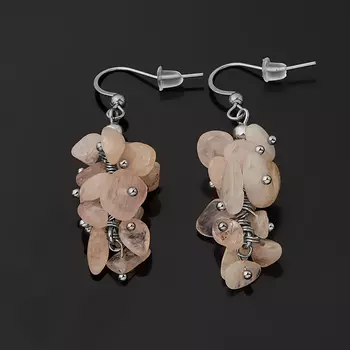 Серьги кунцит (биж. сплав, сталь хир.)