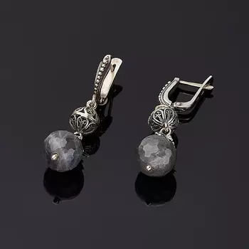 Серьги лабрадор огранка (серебро 925 пр.)