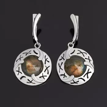 Серьги лабрадор (серебро 925 пр.)