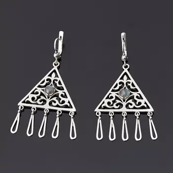 Серьги лабрадор (серебро 925 пр.)