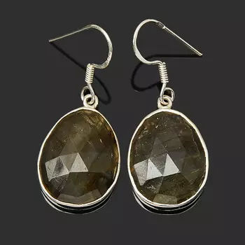 Серьги лабрадор (серебро 925 пр.) огранка
