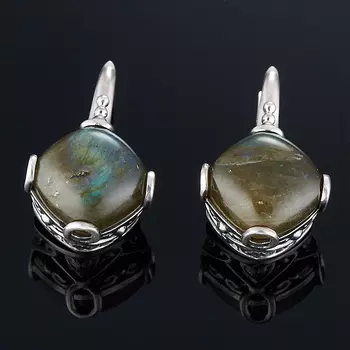 Серьги лабрадор (серебро 925 пр. оксидир.)
