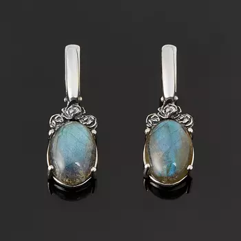 Серьги лабрадор (серебро 925 пр. оксидир.)
