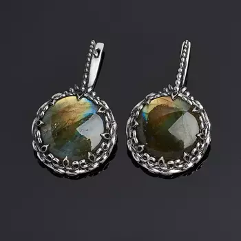 Серьги лабрадор (серебро 925 пр. оксидир.)