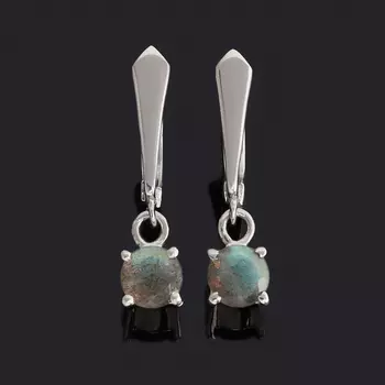 Серьги лабрадор (серебро 925 пр. родир. бел.) огранка