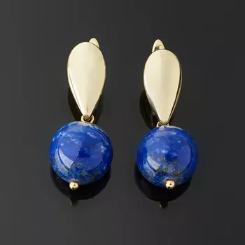 Серьги лазурит (биж. сплав позолота)