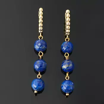 Серьги лазурит (биж. сплав позолота)