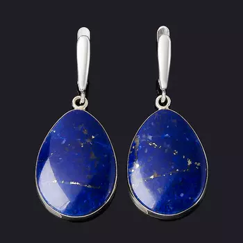 Серьги лазурит (дублет) (нейзильбер)