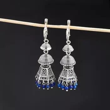 Серьги лазурит огранка (серебро 925 пр.)