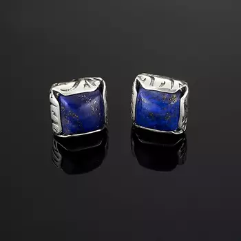 Серьги лазурит пуссеты (серебро 925 пр.)