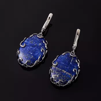 Серьги лазурит (серебро 925 пр.)