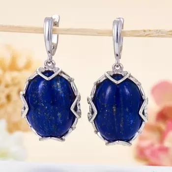 Серьги лазурит (серебро 925 пр.)