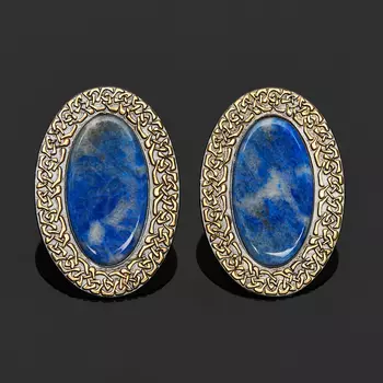 Серьги лазурит (серебро 925 пр. позолота, родир. черн.)