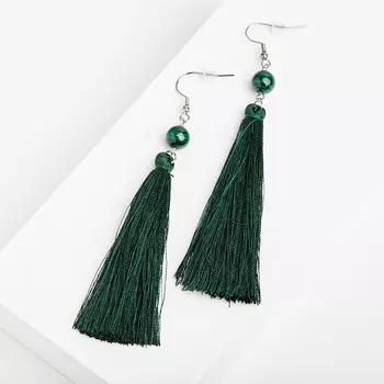 Серьги малахит (сталь хир.)