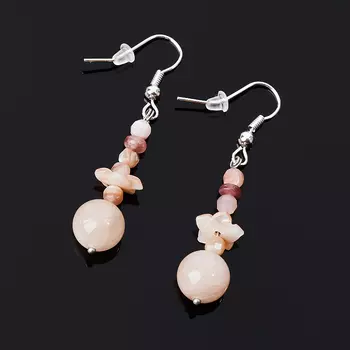 Серьги опал, перламутр (биж. сплав)