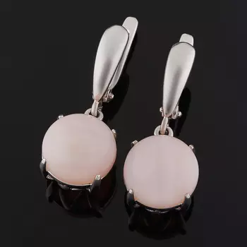 Серьги опал розовый (серебро 925 пр.)