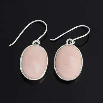 Серьги опал розовый (серебро 925 пр.)