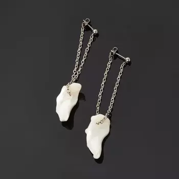 Серьги перламутр белый пуссеты (сталь хир., биж. сплав)