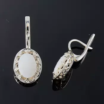 Серьги перламутр белый (серебро 925 пр.)