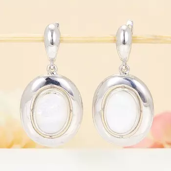 Серьги перламутр белый (серебро 925 пр.)
